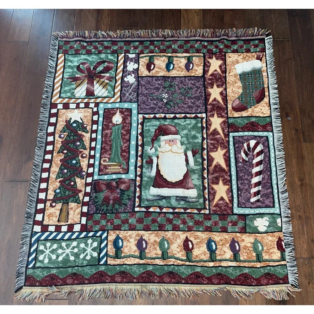 Mohawk Rug & Textiles Throw Tapestry Blanket‎ Christmas Made in USA 56